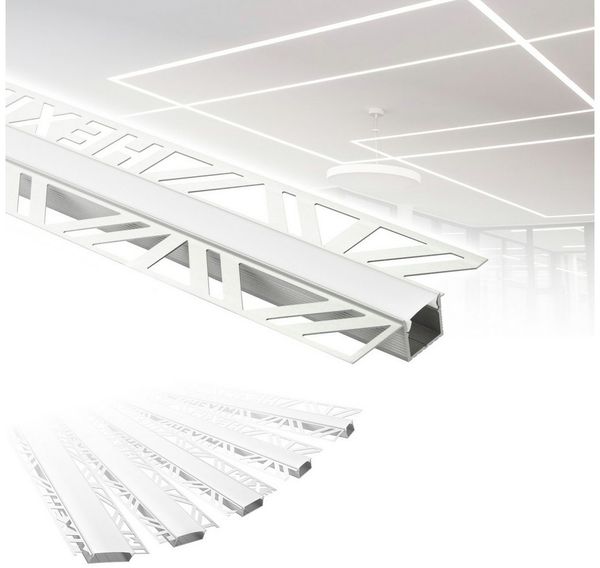 Hexim LED-Stripe-Profil 2m Trockenbauprofil Alu LED Profil Unterputz (2m/1Stk, ALED-1 12mm), 2m Trockenbauprofil Alu LED Profil Unterputz (2m/1Stk, ALED-1 12mm)