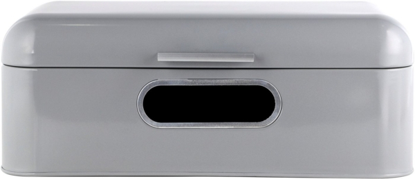 Echtwerk stilvoller Brotkasten, Retro-Brotbox aus Metall mit Sichtfenster, Platzsparende Aufbewahrungsbox, Brotkorb mit Deckel, Aufbewahrung für noch länger frisches Brot, Grau, 42 x 23 x 16,5 cm