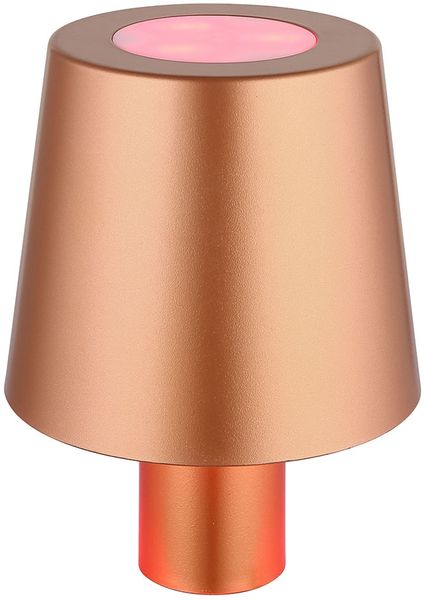 RGB LED Tischleuchte, Flaschenaufsatz, gold, Touch, H 14 cm