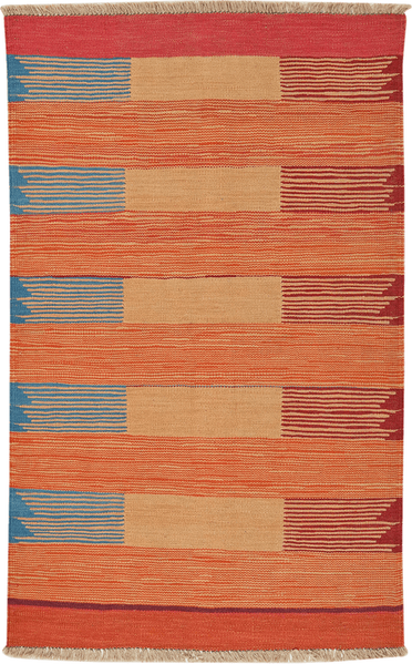 Looma 'Kourosh' Kelim Gashgai handgewebt, Schurwolle Orange, 93x150 cm