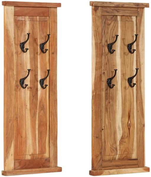 vidaXL Garderoben 2 Stk. Massivholz Akazie 38x100 cm 337854