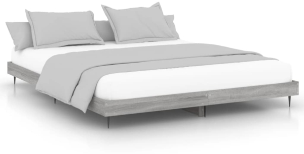 vidaXL Bettgestell Grau Sonoma 200x200 cm Holzwerkstoff 832219