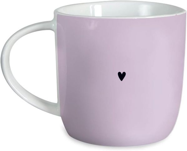 Grafik-Werkstatt Kaffeetasse mit Spruch 300 ml Porzellan Tasse Wie schön, dass es dich gibt!, Lila