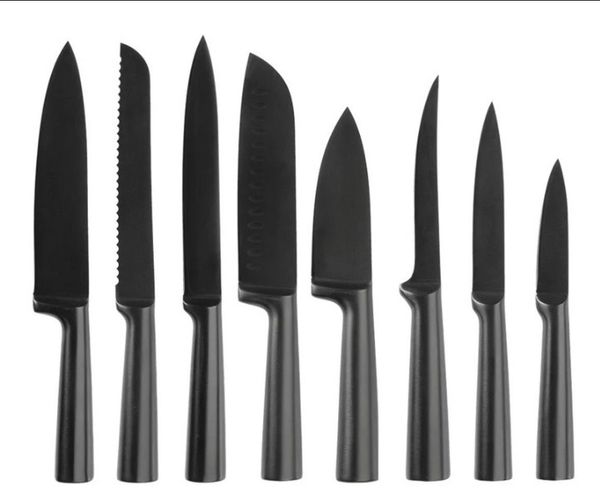 QDesign by Sauter Messer-Set aus Edelstahl in Mattschwarz (8-tlg)
