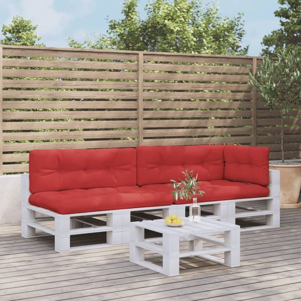 vidaXL Palettenkissen 5-tlg. Rot Stoff 3217137