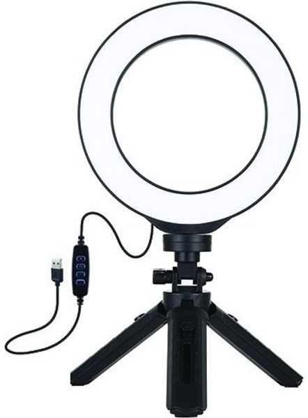 Puluz LED-Ringlicht 16 cm mit Stativfuß 12-14 5 cm USB (PKT3059B)