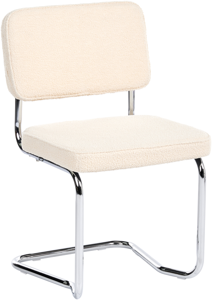 Esszimmerstuhl 2er Set IRWIN Bouclé Hellbeige Bild 5