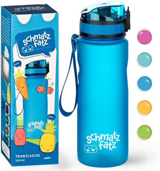 schmatzfatz Trinkflasche Sportflasche 500 ml 24 cm Tritan Blau