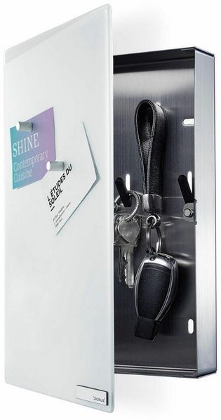 Blomus VELIO 65370 Schlüsselkasten Glasmagnettafel Hochformat B20cm H30cm