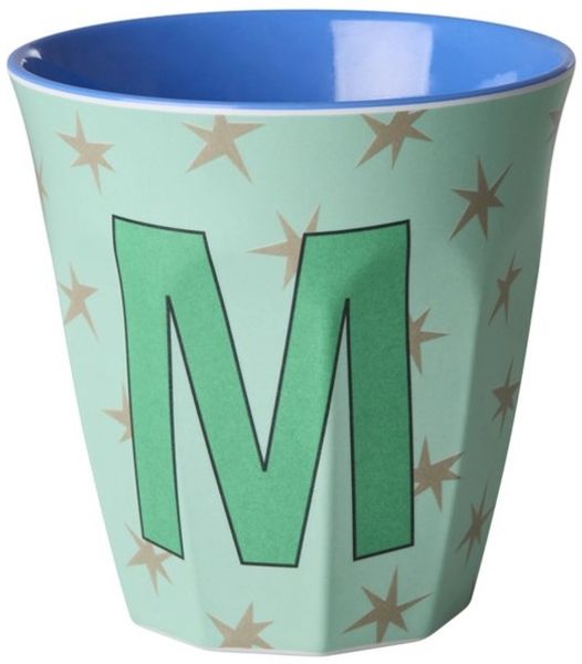 rice Becher Rice Melamin Buchstabenbecher A–Z – Melamin Becher mit Sternen, 1-tlg, Melamin