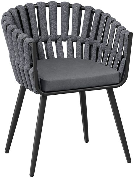 STEELSØN 'Tarian' Gartenstuhl im Rope Design, 6er-Set, dunkelgrau, Loungesessel bis 120 kg belastbar, inkl. Sitzkissen, wetterfest & höhenverstellbar Bild 11