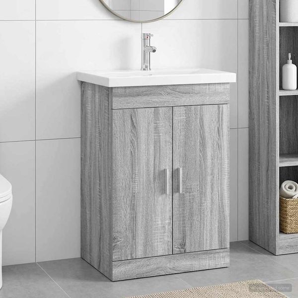vidaXL Badezimmermöbel-Set Grau Sonoma 61 x 40 x 84,5 cm Holzwerkstoff 3404355