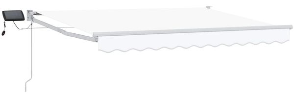 vidaXL Manuelle Gelenkarmmarkise mit LEDs Weiß 3,5 x 2,5 m 3419279 Bild 2