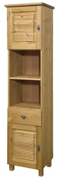 OTTO home Hochschrank Rauna aus massiver Kiefer, Breite 44 cm, Rillenoptik, made in EU