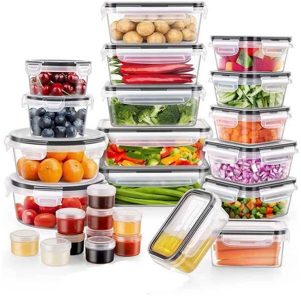 HEYHIPPO Frischhaltedose 26-tlg. Frischhaltedosen Set mit Deckel, stapelbar, auslaufsicher, (26-teiliges Set, BPA-frei Vorratsdosen Set mit Klickdeckel,für Meal Prep & Aufbewahrung), Lebensmittel Vorratsdosen, luftdicht, Kunststoffboxen für Küche