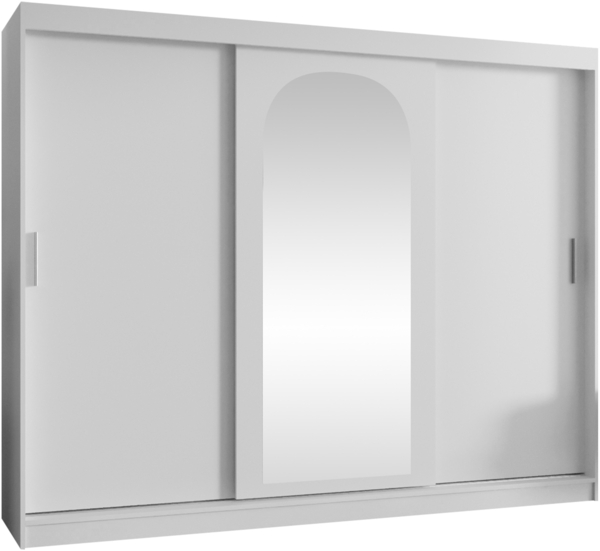 Kleiderschrank Samker 250 cm (Farbe: Weiß, ohne Schubladen)