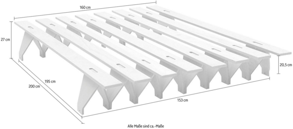Tojo Futonbett lieg, reduziertes Design, in mehreren Breiten, erweiterbar zum Familienbett Bild 2