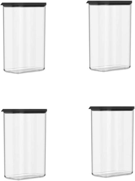 Mepal | Vorratsdosen Spar-Set Modula 2000 ml | Schwarz | perfekte Frische für trockene Lebensmittel | transparente Deckel | BPA frei | ideal für jede Küche Bild 1