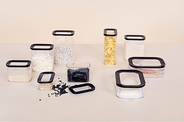 Mepal | Vorratsdosen Spar-Set Modula 2000 ml | Schwarz | perfekte Frische für trockene Lebensmittel | transparente Deckel | BPA frei | ideal für jede Küche Bild 3