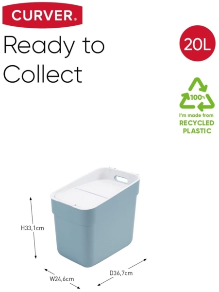 Curver Mülleimer Ready to Collect 20L Hellblau 443848 Bild 9