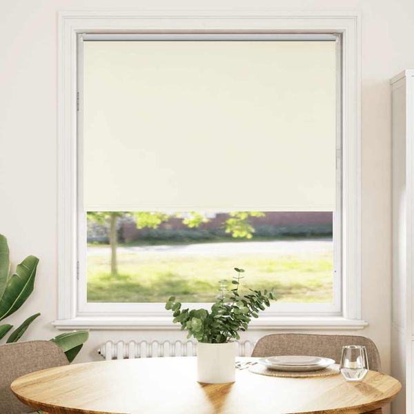 vidaXL Verdunkelungsrollo Cremeweiß 95x130cm Stoffbreite 90,7 cm 4011621