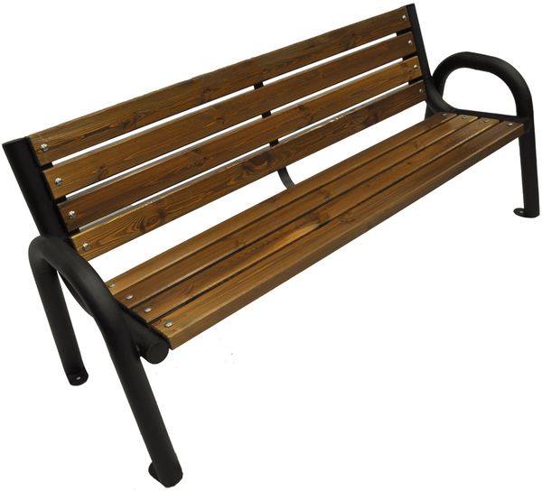 Primario Grande Gartenbank, Parkbank Holz - Gartenmöbel, Outdoor Bank mit 350kg Tragfähigkeit - Sitzbank Wetterfeste, Design Skandinavische (Primario Walnuss, 175cm - Gesamtlänge der Bank, CE)