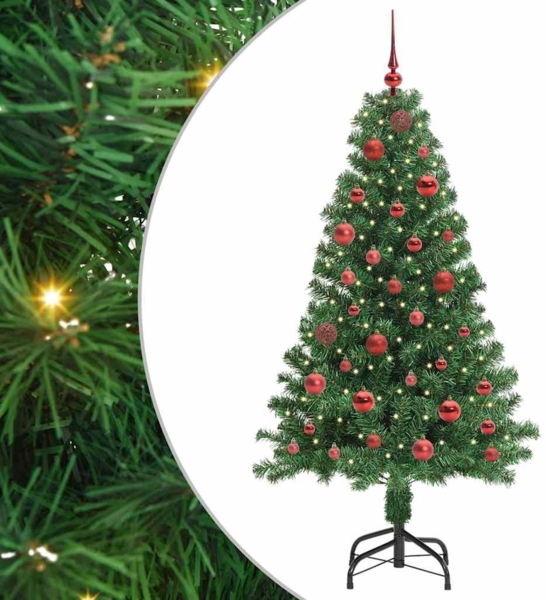 vidaXL Künstlicher Weihnachtsbaum mit 150 LEDs mit Ständer Grün 150 cm 3396900