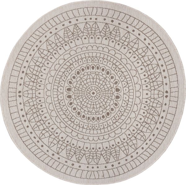 NORTHRUGS Teppich Porto Wendeteppich, rund, Höhe: 5 mm, In-& Outdoor, Wetterfest, Balkon, Garten, Wohnzimmer, Wasserfest