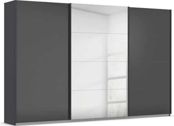 OTTO home Schwebetürenschrank Kleiderschrank Kleiderschränke Schrank Garderobe AGORDO mit Glasfront (Breiten 203/271/315/360 cm, Höhen 210/229 cm) durchdachte Innenausstattung, in 4 Breiten und 2 Höhen MADE IN GERMANY