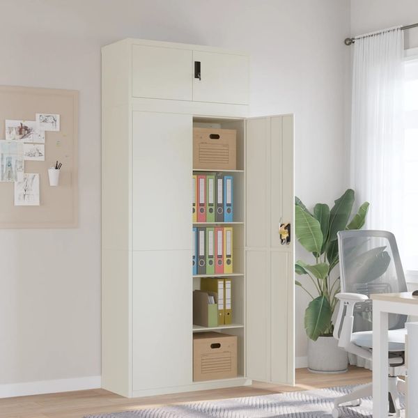 vidaXL Aktenschrank Weiß 90x40x220 cm Stahl 3188314