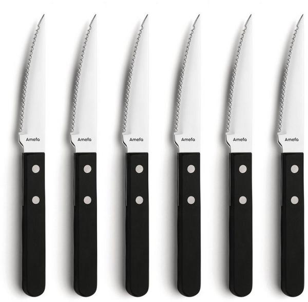 Amefa 'PIZZA' Steakmesser Set 6-teilig, Kunststoff schwarz, 8 cm