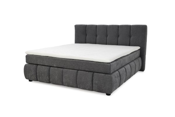 Jockenhöfer 'Cora' Boxspringbett, 180x200 cm, Flachgewebe Dunkelgrau