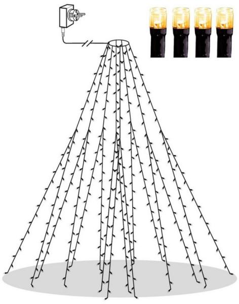 LED Baummantel-Lichterkette Golden Warm White 160 LEDs für outdoor