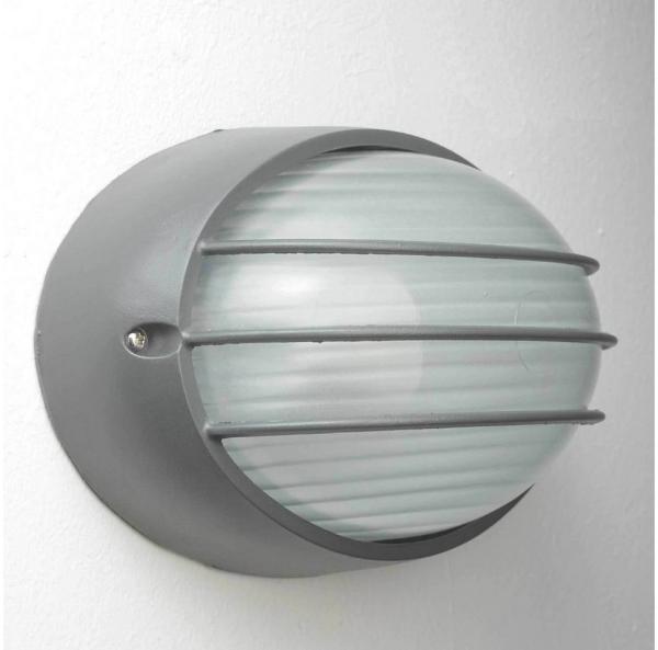 Licht-Erlebnisse Außen-Wandleuchte AMSTERDAM, ohne Leuchtmittel, Außenleuchte Wand Anthrazit IP44 E27 Glas Aluminium Maritim