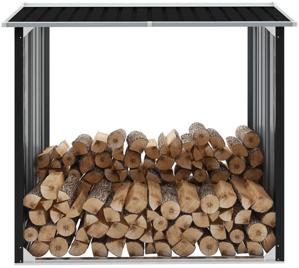vidaXL Brennholzlager Verzinkter Stahl 172x91x154 cm Anthrazit 47082