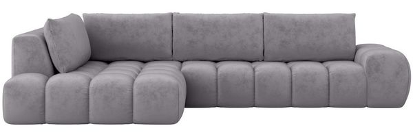 OTTO home Ecksofa AZITA L-Form, XL 296 cm - Designsofa in Bubble-Optik, lose Rückenkissen, traumhafte Steppung