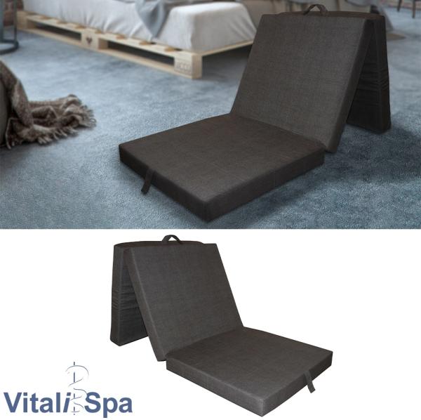 VitaliSpa Faltmatratze Klappmatratze Matratze Reisebett 70x190 cm Anthrazit