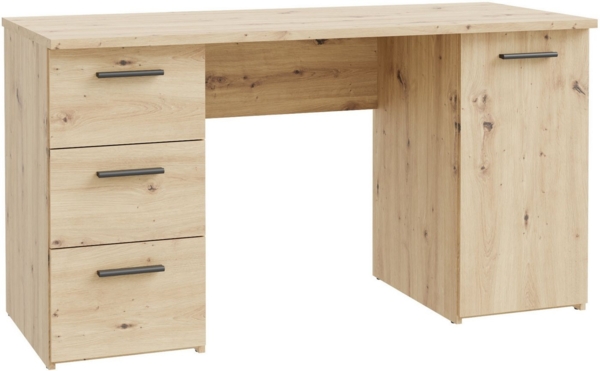 FORTE Schreibtisch Neuss, mit 3 Schubladen & 1 Tür, funktional, Breite 138 cm