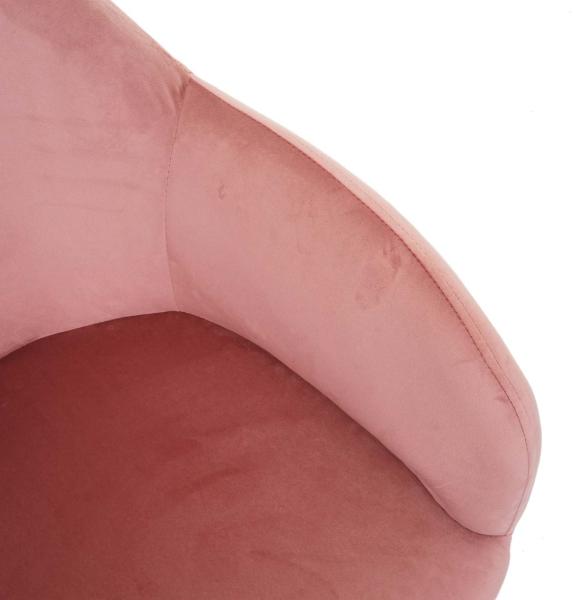 6er-Set Esszimmerstuhl HWC-F18, Stuhl Küchenstuhl, Retro Design ~ Samt altrosa, goldene Beine Bild 6