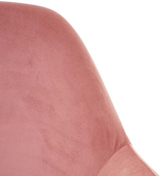 6er-Set Esszimmerstuhl HWC-F18, Stuhl Küchenstuhl, Retro Design ~ Samt altrosa, goldene Beine Bild 5