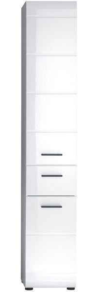 trendteam 'Skin' Hochschrank, Holz weiß, Hochglanz , 2 Türen, Schublade