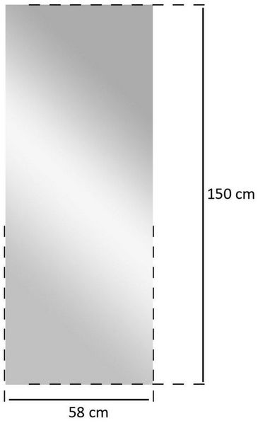 WENKO Wandspiegel Spiegelfolie 150 x 58 cm, 2 Stück