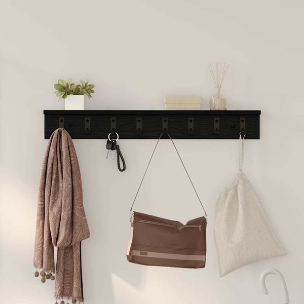 vidaXL Wandmontierter nachttisch Wandmontiert Schwarz Eichen-Optik 874364