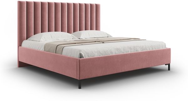 Micadoni Polsterbett Allison Samt Rosa 140x200