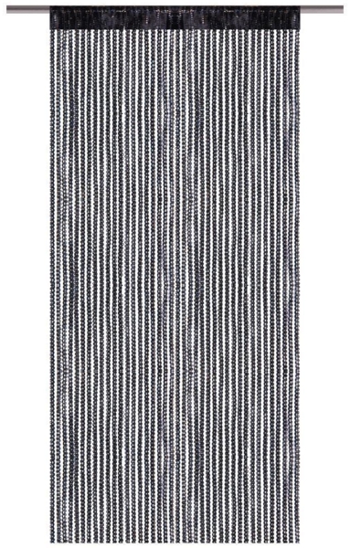 Fadenvorhang Lurex- Optik Fadengardine mit Stangendurchzug Türvorhang, attraktiv und modern in vielen verschiedenen Ausführungen erhältlich (schwarz - jetblack / ca. 90 x 250 cm)