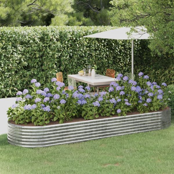 vidaXL Hochbeet Verzinkter Stahl 322x100x36 cm Silbern 319002