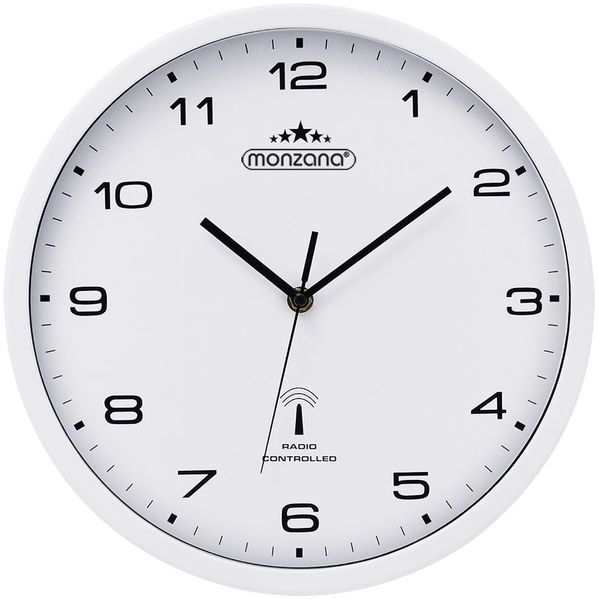 Monzana Funk Wanduhr Funkuhr 31cm Weiß