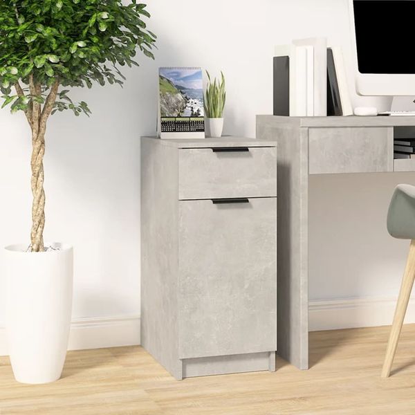 vidaXL Büroschrank Betongrau 33,5x50x75 cm Holzwerkstoff 811506