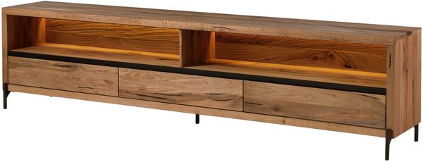 TV-Board Wild-/Zerreiche 242 x 47 x 60 natur geölt MONTREUX LUX #112