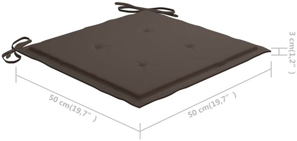 vidaXL Gartenstühle 2 Stk. mit Taupe Kissen Massivholz Teak 3062738 Bild 10